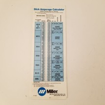 Miller Electric Stick Amperage Sliding Calculator, Arc Welding, SMAW, Nice Shape - £10.61 GBP