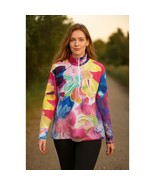 T by Talbots Women’s Watercolor Floral Half Zip Athleisure Pullover Size... - $24.95