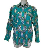 vintage Abercrombie and fitch floral button Up Long Sleeve Collared Shirt Blouse - £14.04 GBP