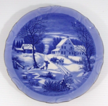 The Homestead in Winter CURRIER and IVES Style Collectors Plate Vintage - $14.72