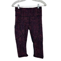 Lululemon Leggings Black &amp; Wine Mesh Crop Size 6 Women’s T60416 - $25.00