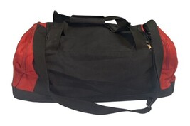 Adidas Red Black Duffel Bag Gym Travel Sports Carry On Shoulder Strap image 5