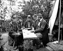 Civil War Photo: Officers Play Dominoes At Camp Winfield Scott - 3 Sizes! - £3.98 GBP+