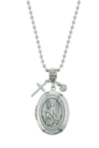 NEW Guardian Angel Locket Necklace Pendant Christian Catholic Gift Jewelry - £10.80 GBP