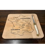 Laguiole Map of French Cheeses Cutting Board and Knife Hand Made Charcut... - £14.54 GBP