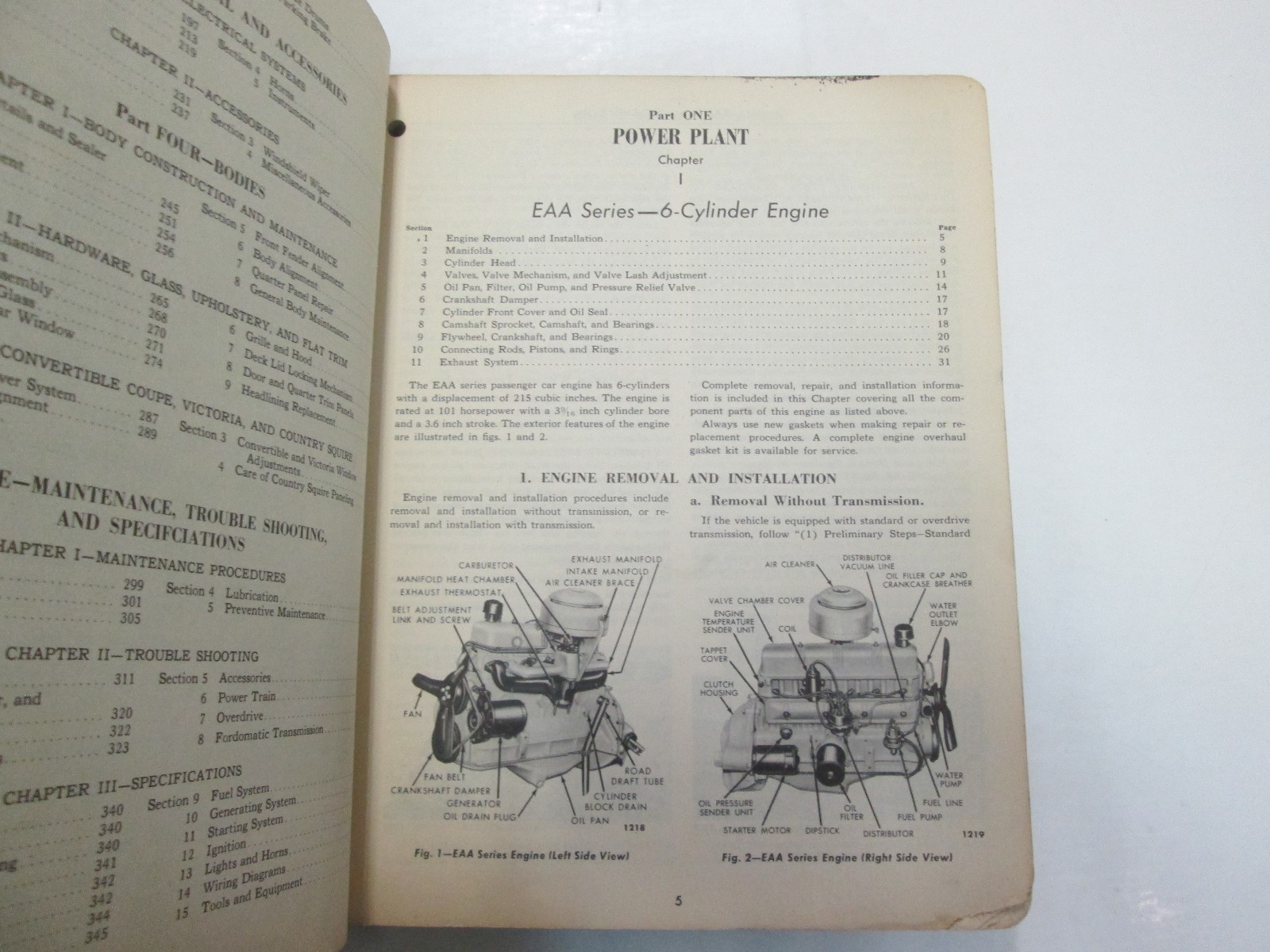 Manuale Di Servizio Per Auto Passeggeri Ford 1952 Con Supplemento OEM Item image 2