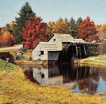 1980s Postcard Old Mill New York New England Fall Scene Unposted Vintage... - $10.99