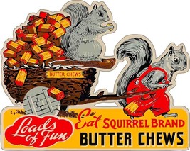 Squirrel Butter Chews Laser Cut Metal Advertising Sign - £46.35 GBP