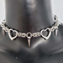 hain Necklace, Mens + Womens Silver Stainless Steel Spike Pendant Neckla... - $38.00