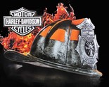Firefighter Helmet Harley Davidson Motorcycle Metal Sign - $39.55