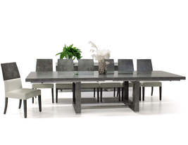8 Piece Concrete Dining Set with Adjustable Table - $5,899.00