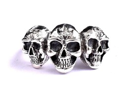 925 Sterling Solid Silver Skull Shape Ring Unisex Casual Wear Ring For Gift - £38.97 GBP+