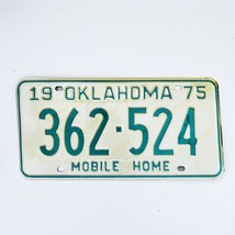 1975 United States Oklahoma Base Mobile Home License Plate 362-524 - $12.28 CAD