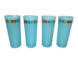 Vintage Set Of 4 Tupperware Summer Delight Aqua Blue Party Theme Tumbler... - £10.38 GBP