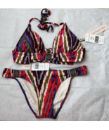 Nanette Lepore Swimsuit XS 0 2 Piece Halter Top Bikini Tapestry Multi PC... - £47.18 GBP