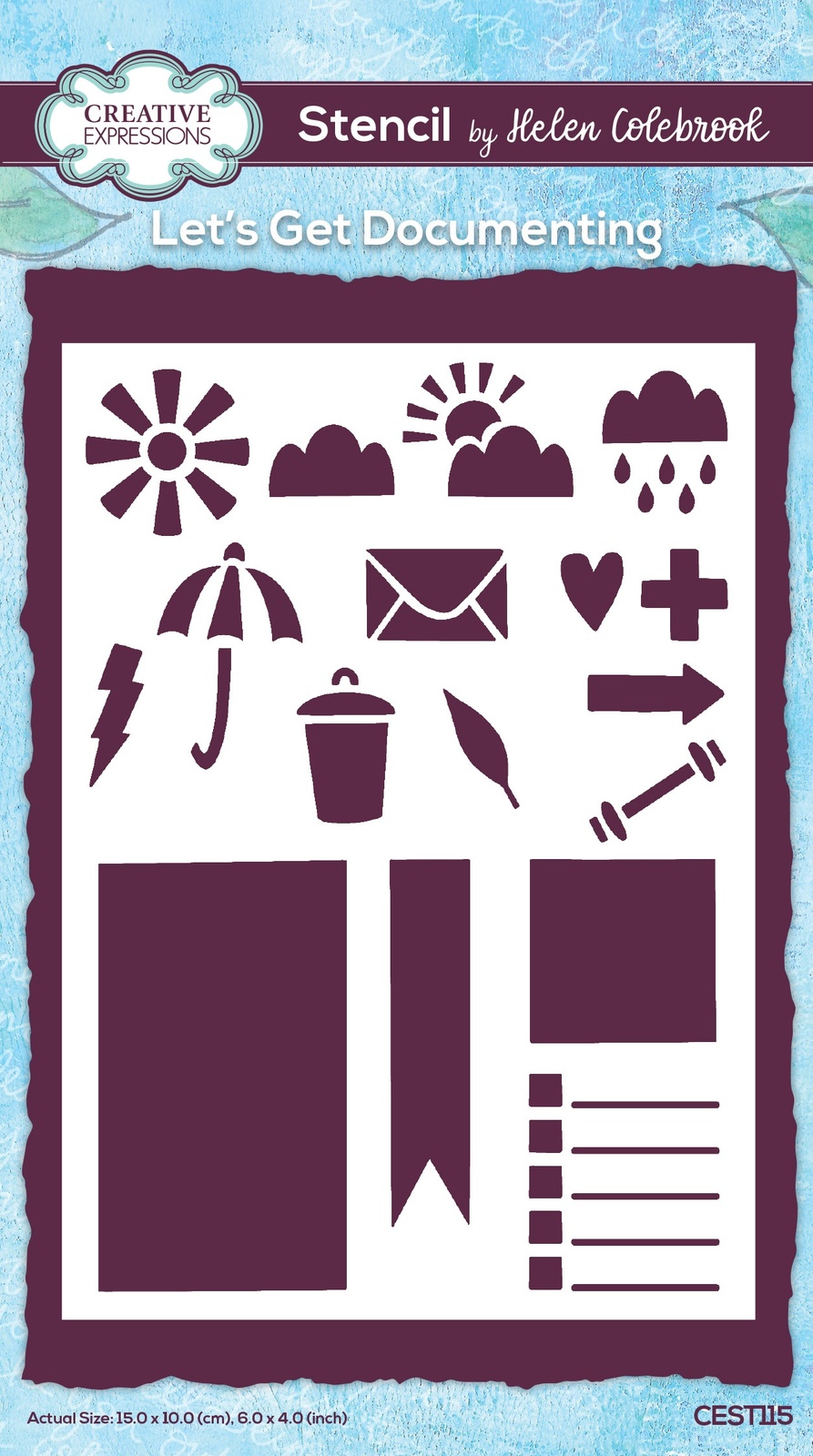 Creative Expressions Stencil 4&quot;x6&quot; By Helen Colebrook-Let&#39;s Get Document... - $8.65