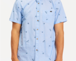 Billabong Men&#39;s Organic Cotton Sundays Mini Short Sleeve Shirt Mist Blue... - $29.97