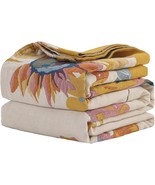 Boho Gauze Throw Blanket: 100% Cotton Soft Sofa Bed Throw With Floral, A... - $47.97