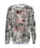 Guess Long Lost Nights Paint Splatter Black White Pink Crew Neck Sweatsh... - €20,84 EUR