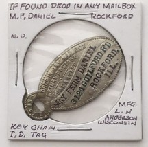 Drop in ANY Mailbox FOB ID Tag Rockford Illinois L.H. Anderson for Lost ... - $10.00