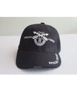 Special Forces White Embroidered Black Hat Cap K &amp; S Hook and Loop Closure - $267.48 MXN