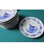 Schoonhoven - Delft Blue  tableware set OF 7 PLATES 7&quot; Sailing Boat ORIG... - €119,05 EUR
