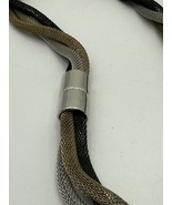 Three-Tone Mesh Twist Necklace Black Gold Silver 18.5” Magnetic Clasp - €10,84 EUR