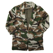 NWT J.Crew Sophie Coffee Camo Camouflage Open-Front Sweater Blazer Cardigan XS - £47.85 GBP