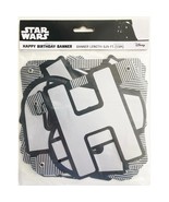 Star Wars Black and Gray Striped Happy Birthday Jointed Banner 6.24 Ft Long - $6.95