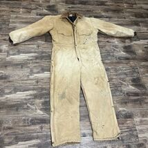 VINTAGE CARHARTT 968QZ USA  MENS 46S  Distressed  QUILT LINED COVERALLS - $94.05