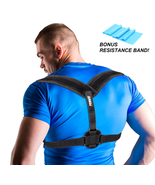 Back Support Posture Corrector Adjustable Clavicle Pain Shoulders Brace ... - £11.75 GBP