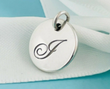 NEW Tiffany Silver Letter J Alphabet Initial Round Circle Notes Charm Pe... - £138.37 GBP