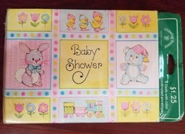 Vtg 80s Baby Shower Invitation Card Bunny Bear Chicks Spring 8 New +4 Extra - £7.73 GBP