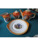 &quot;Zsolnay Pecs&quot; Hungary Coffee Set  Luster Dancing Maidens Stenciled 1940... - €323,40 EUR