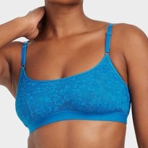 Auden Lightly Lined Scoop Neck Bralette Blue XS NEW - $285.10 MXN