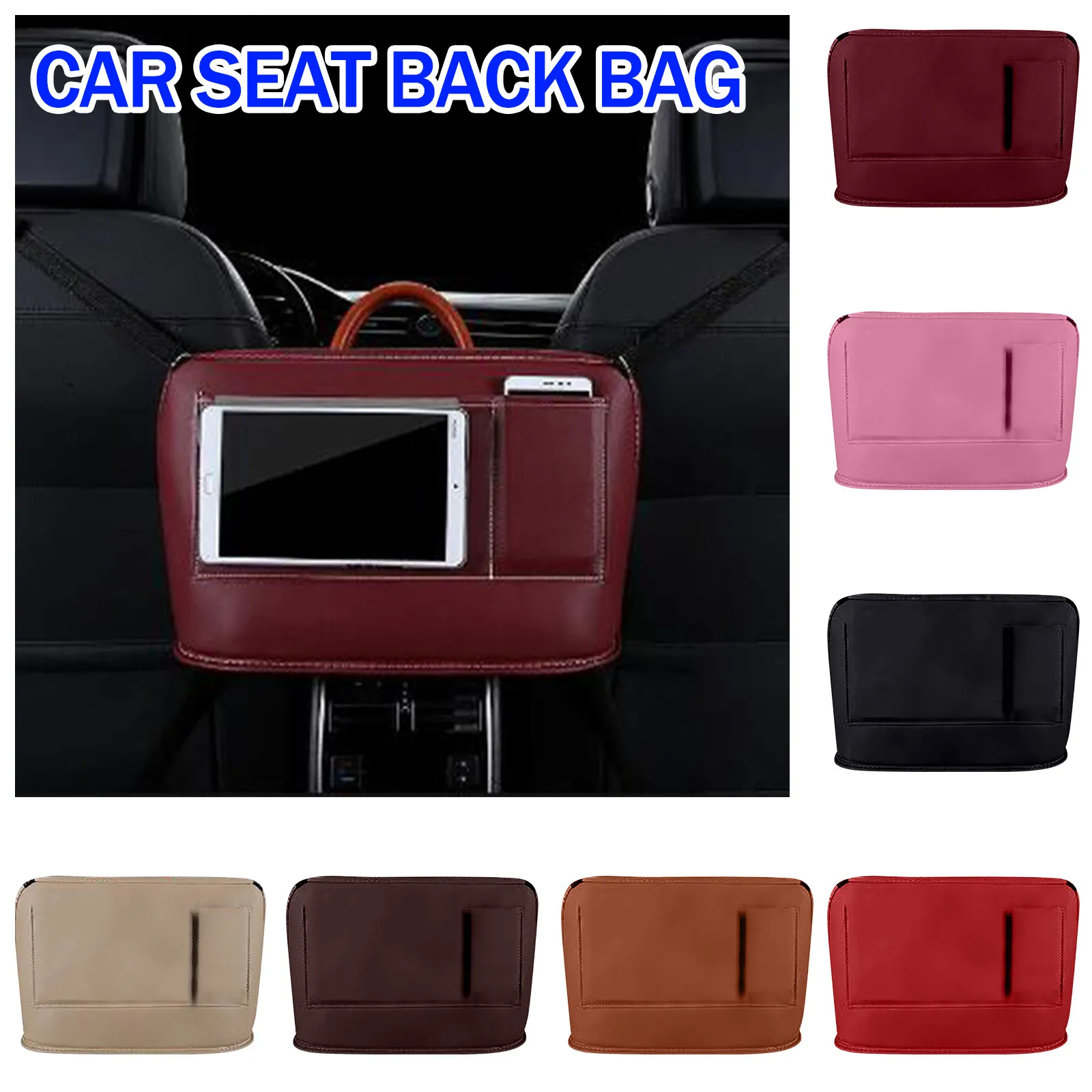 Leather Car Storage Bag Hanging Automobile Organizer Seat Back Holder styling - £41.87 GBP+