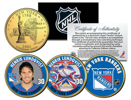 HENRIK LUNDQVIST * RANGERS * Colorized New York State Quarters U.S. 3-Co... - $12.16