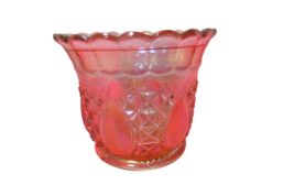 Vintage Iridescent Depression Glass Candy Dish Pinkish Hue 4&quot; Tall 5&quot; Di... - £15.62 GBP