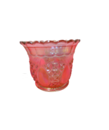 Vintage Iridescent Depression Glass Candy Dish Pinkish Hue 4&quot; Tall 5&quot; Di... - £15.78 GBP