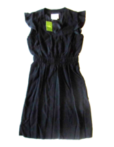 NWT Kate Spade New York Frill in Black Flutter Sleeve Fluid Crepe Dress 0 $298 - $51.48