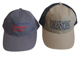 Lot of 2 Grandpa Adjustable Hats - Worlds Best and Professional VGC - £8.36 GBP
