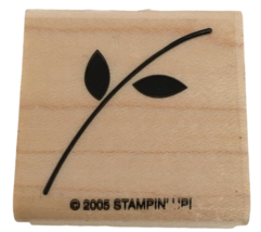 Stampin Up Rubber Stamp Flower Stem with Leaves Scene Maker Spring Garden Nature - £2.39 GBP