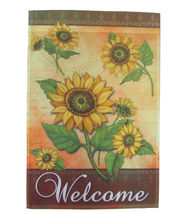 Fall into Color Sunflower &amp; Welcome Garden Flag 12&quot; x 18&quot; - One Sided - £8.01 GBP