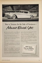 1956 Print Ad 1957 Buick 2-Door White Car Newest Yet Now on Display - £15.41 GBP