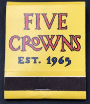 Five Crowns Restaurant Lawry&#39;s Matchbook Corona Del Mar CA Full 20 Unstruck - £6.74 GBP
