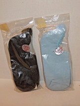 2 Pairs Lo Kut Action Sox Socks Vintage 70&#39;s Pom Pom Style Light Blue &amp; Olive (K - $60.97