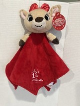 NWT Rudolph Red Nosed Reindeer Baby&#39;s 1st Christmas Lovey Security Blanket - £9.59 GBP