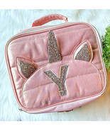 JUSTICE UNICORN LUNCHBOX SHIMMERING ROSE GOLD GLITTER QUILTED INITIAL F, Y - €17,26 EUR