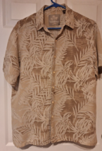 Jimmy Buffett Margaritaville Men&#39;s Silk Linen Short Sleeve Hawaiian Camp Shirt M - £12.51 GBP