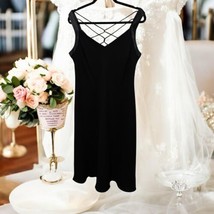 Rena Rowan Cocktail Dress Size 16 Marseille Black- Cris Cross Back Desig... - $979.20 MXN